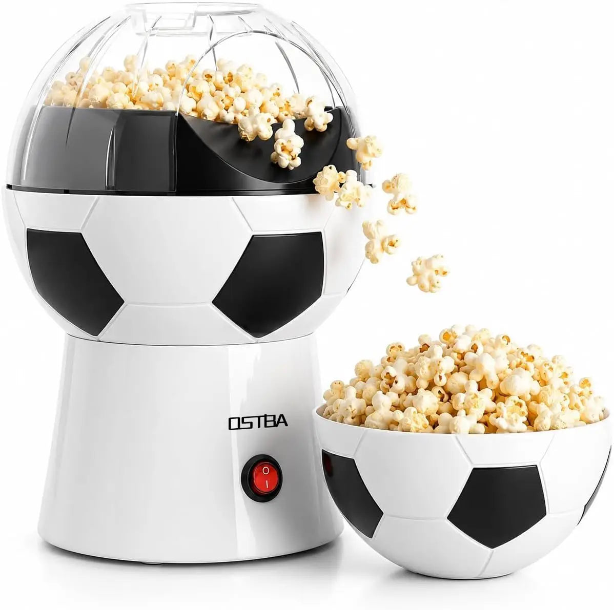 Popcorn Maker, 12-Cup Hot Air Popcorn Popper, Soccer Ball Design