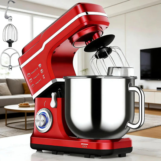 TWISTER.CK 7.5QT 10-Speed Tilt-Head Stand Mixer – Low Noise Electric Kitchen Mixer, 3-in-1 with Dough Hook, Whisk, Beater & Splash-Proof Cover, for Daily Use