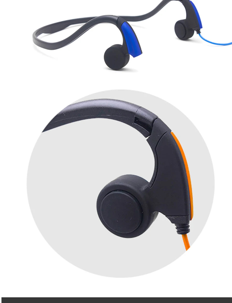 Bone Conduction Transmit Headsets Wired Earphone Outdoor Sports Smart Headphones Neckband with Mic For IPhone Xiaomi Samsung