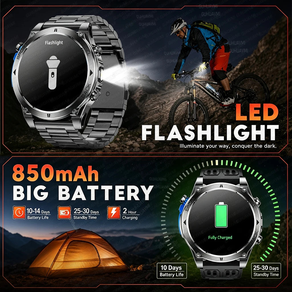 New T-RX4 Ultra Outdoor Sports Smart Watch Built in GPS Compass Altimeter Barometer 10ATM Waterproof Military Smartwatch For Men