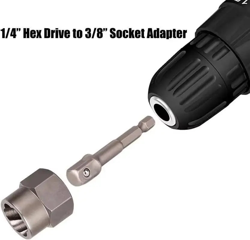 14Pcs Stripped Lug Nut Remover with Hex Adapter Extraction Socket Set, Impact Bolt & Nut Remover Removing Bolts and Nuts