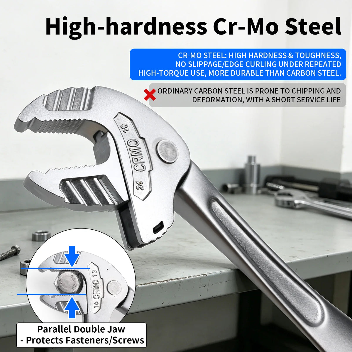 1PC Multifunctional Heavy-Duty Crab Claw Wrench Adjustable Ratchet Wide Jaw Self-Locking Wrench For Home Auto Pipe Manufacture