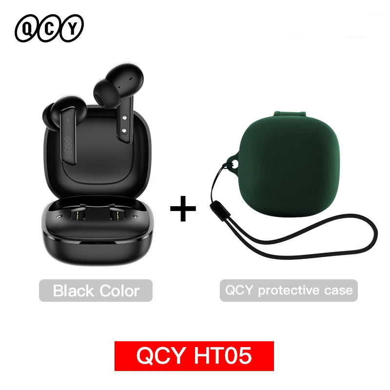QCY HT05 MeloBuds ANC Wireless Earphone 40dB Noise Cancelling Bluetooth 5.2 Headphone 6 Mic ENC HD Call Earbud Transparency Mode