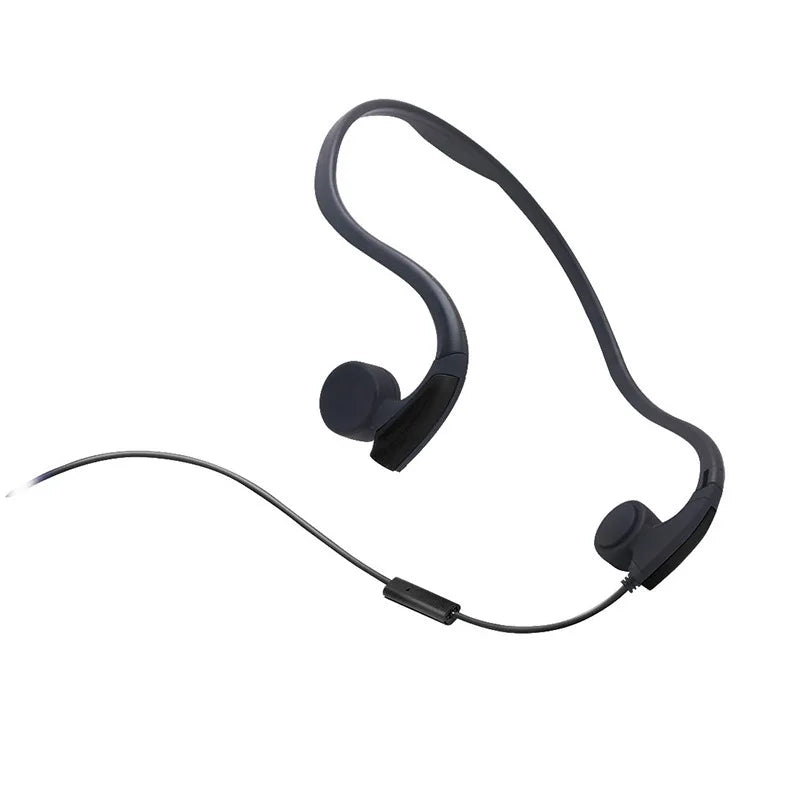 Bone Conduction Transmit Headsets Wired Earphone Outdoor Sports Smart Headphones Neckband with Mic For IPhone Xiaomi Samsung