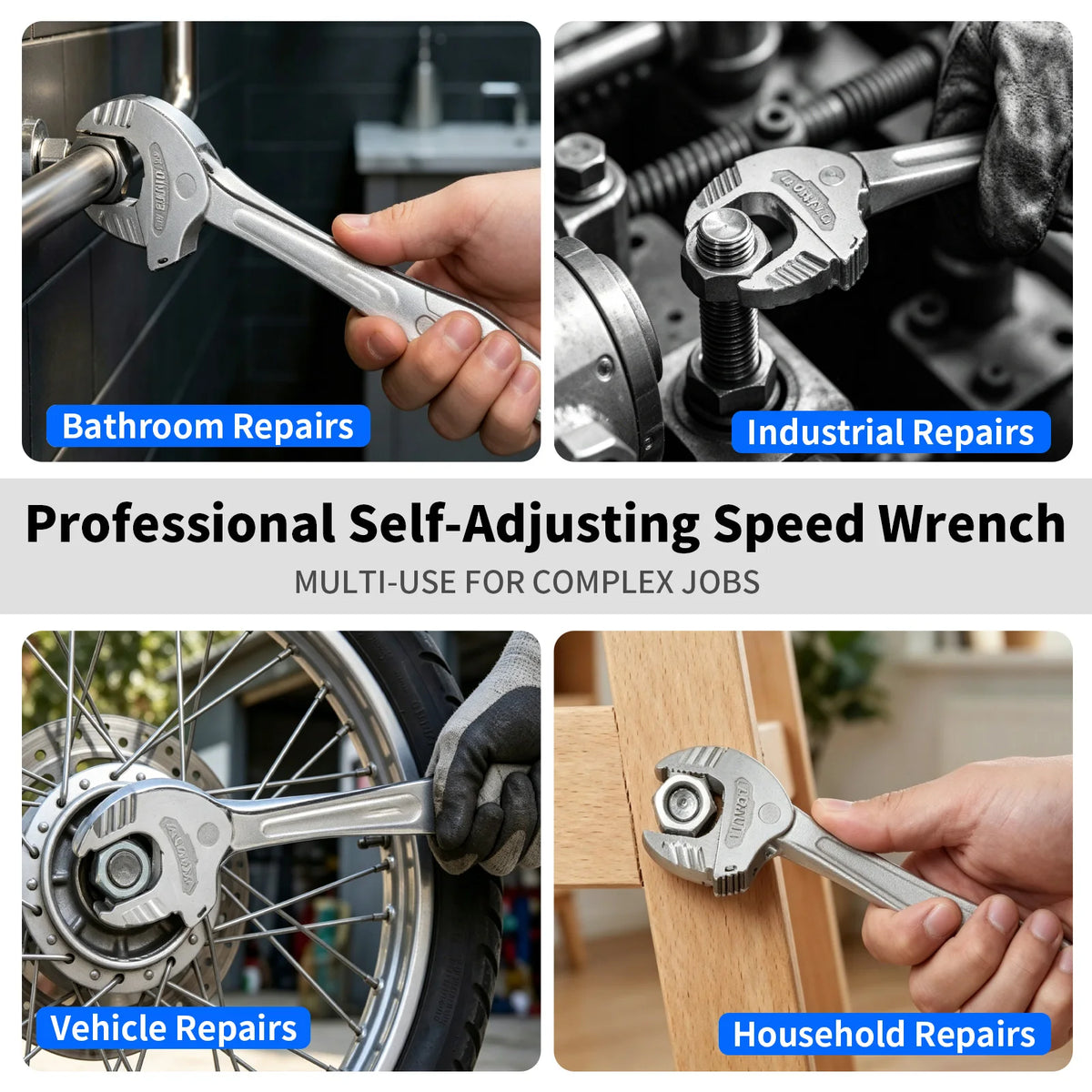1PC Multifunctional Heavy-Duty Crab Claw Wrench Adjustable Ratchet Wide Jaw Self-Locking Wrench For Home Auto Pipe Manufacture