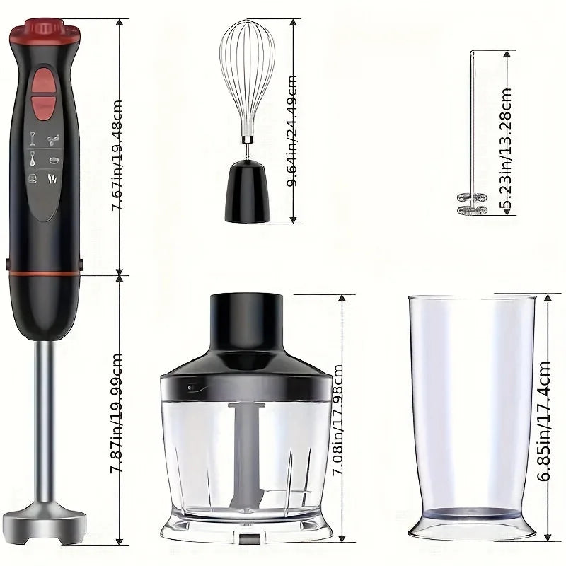 Immersion Hand Blender, 5-In-1 1000W Powerful LED Backlight 12-Speed Multi-Function Handheld Stick Blender