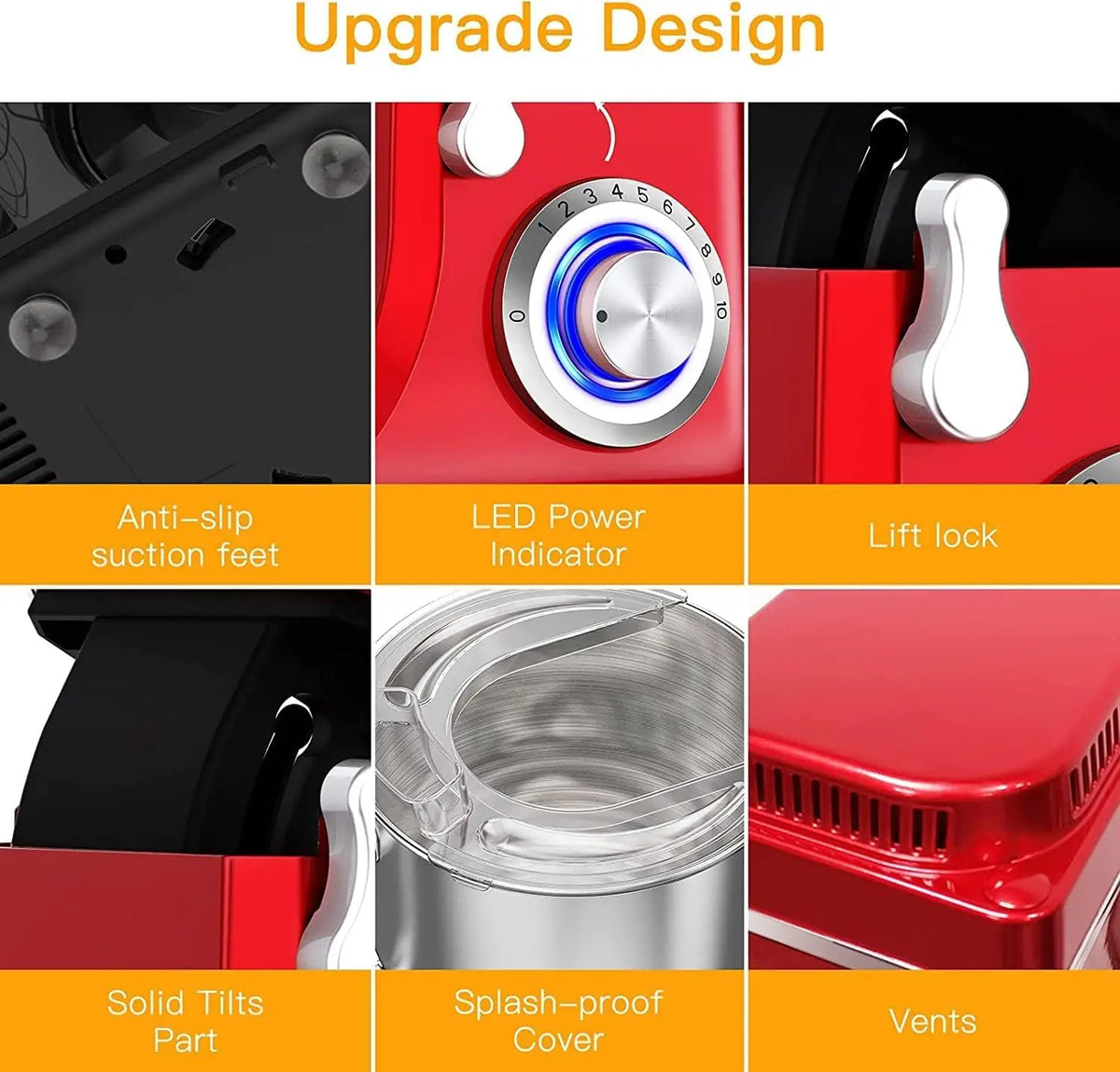 TWISTER.CK 7.5QT 10-Speed Tilt-Head Stand Mixer – Low Noise Electric Kitchen Mixer, 3-in-1 with Dough Hook, Whisk, Beater & Splash-Proof Cover, for Daily Use