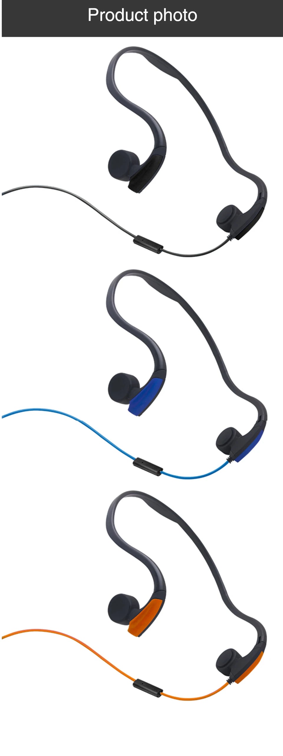 Bone Conduction Transmit Headsets Wired Earphone Outdoor Sports Smart Headphones Neckband with Mic For IPhone Xiaomi Samsung