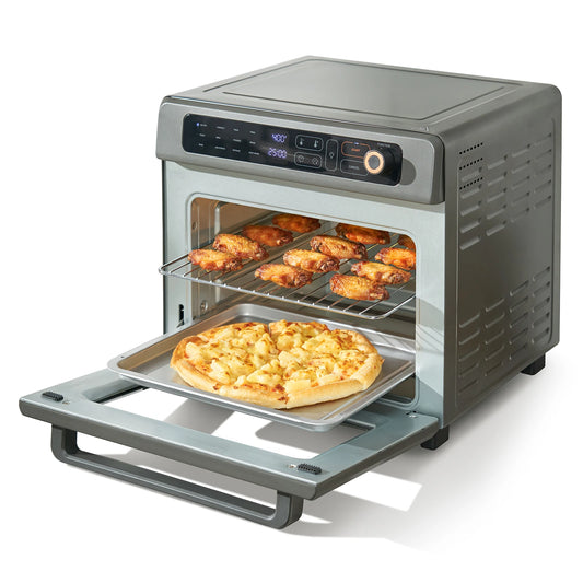SucceBuy Air Fryer Toaster Oven 25L Convection Oven 1700W Stainless Steel Toaster Ovens Countertop Combo with Grill for Kitchen