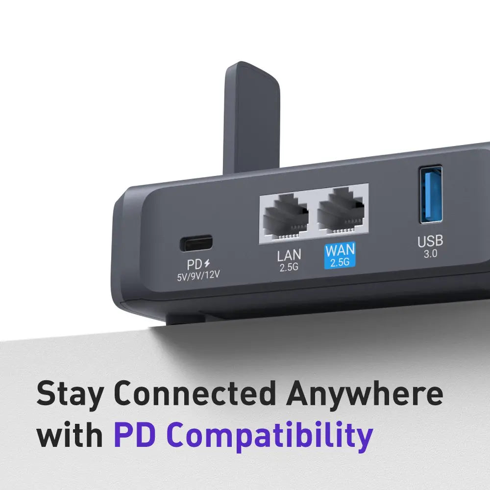 GL.iNet GL-BE3600 (Slate 7) Wi-Fi 7 Router, Dual 2.5G Ports, Touch Screen,  3570Mbps Gaming Hotspot, VPN for Public & Hotel