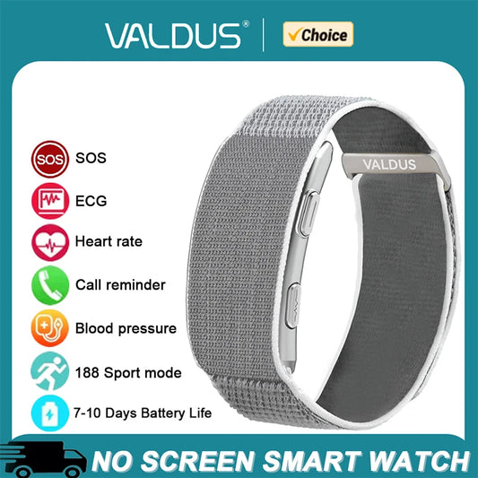 VALDUS VITRO ECG Smart Bracelet Heart Rate Blood Pressure Waterproof Long Battery Life Fitness SOS 2026 New NO Screen Smartwatch