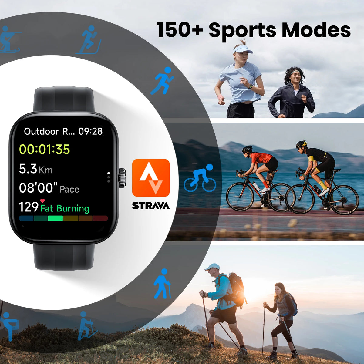 HAYLOU Watch Faro Voice Calling Smart Watch 2.01'' HD Screen 24H Health Monitor 150+ Sports Modes Bluetooth Smartwatch Men Women