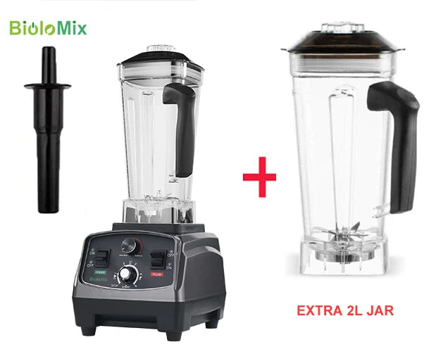 BioloMix 3HP 2200W Heavy Duty Grade Timer Blender Mixer Juicer Fruit Food Processor Ice Smoothies BPA Free 2L Jar